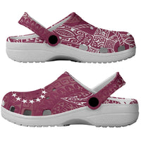 Maroon Kuki Airani Tapakau Clogs Shoes Tribal Anchor Mix Tiare