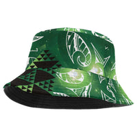 Matariki New Zealand Bucket Hat NZ Niho Taniwha Maori New Year Green Galaxy LT14 One Size Green - Polynesian Pride