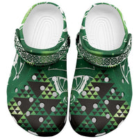 Matariki New Zealand Clogs Shoes NZ Niho Taniwha Maori New Year Green Galaxy LT14 Green - Polynesian Pride