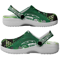 Matariki New Zealand Clogs Shoes NZ Niho Taniwha Maori New Year Green Galaxy LT14 - Polynesian Pride