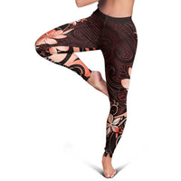 Matariki New Zealand Leggings Maori Pattern Red Galaxy - Polynesian Pride
