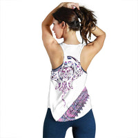 Mawhero Paua Shell Kowhaiwhai Taniko Personalised Women Racerback Tank Manta Ray Shark-Turtle Maori Tribal Style
