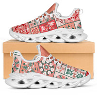 Mele Kalikimaka Hawaii Christmas Clunky Sneakers Ulaula Seamless Floral Motif - Polynesian Pride