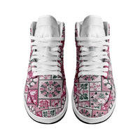 Mele Kalikimaka Hawaii Christmas High Sneakers AJ1 Akala Seamless Floral Motif - Polynesian Pride