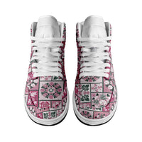 Mele Kalikimaka Hawaii Christmas High Sneakers AJ1 Akala Seamless Floral Motif LT9 - Polynesian Pride