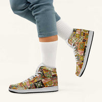 Mele Kalikimaka Hawaii Christmas High Sneakers AJ1 Melemele Mama Seamless Floral Motif - Polynesian Pride