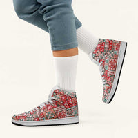 Mele Kalikimaka Hawaii Christmas High Sneakers AJ1 Ulaula Seamless Floral Motif - Polynesian Pride