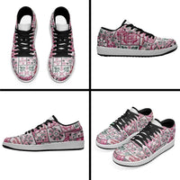 Mele Kalikimaka Hawaii Christmas Low Sneakers Akala Seamless Floral Motif LT9 - Polynesian Pride