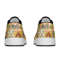 Mele Kalikimaka Hawaii Christmas Low Sneakers Melemele Mama Seamless Floral Motif LT9 - Polynesian Pride