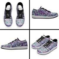 Mele Kalikimaka Hawaii Christmas Low Sneakers Poni Seamless Floral Motif LT9 - Polynesian Pride