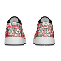 Mele Kalikimaka Hawaii Christmas Low Sneakers Ulaula Seamless Floral Motif LT9 - Polynesian Pride