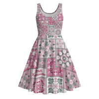 Mele Kalikimaka Hawaii Christmas Midi Dress Akala Seamless Floral Motif - Polynesian Pride