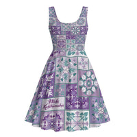 Mele Kalikimaka Hawaii Christmas Midi Dress Poni Seamless Floral Motif - Polynesian Pride