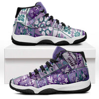 Mele Kalikimaka Hawaii Christmas Sneakers J11 Poni Seamless Floral Motif - Polynesian Pride