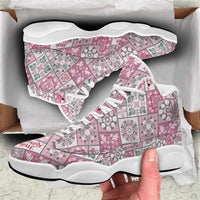 Mele Kalikimaka Hawaii Christmas Sneakers J13 Akala Seamless Floral Motif - Polynesian Pride