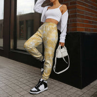 Melemele Aloha Hawaii Jogger Pants Plumeria Lei With Palaka Motif - Polynesian Pride