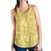 Melemele Hawaii Breadfruit Palaka Motifs Women Racerback Tank