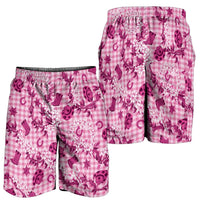 Mokihana Maile Ilima Leis Paniolo Palaka Shorts for Men Hawaiian Omaomo Ulaula Spirit - Polynesian Pride