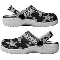 Monotone Polynesian Starfish Unique Pattern Clogs Shoes