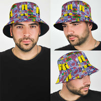 New Caledonia Joyeux Noel Bucket Hat Pacific Patchwork Xmas Vibes - Polynesian Pride