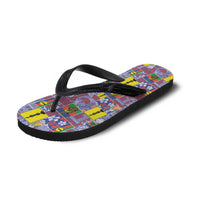 New Caledonia Joyeux Noel Flip Flops Pacific Patchwork Xmas Vibes - Polynesian Pride