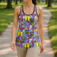 New Caledonia Joyeux Noel Hollow Tank Top Pacific Patchwork Xmas Vibes - Polynesian Pride