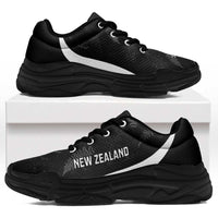 New Zealand 2026 Football Chunky Sneakers Go All White Silver Fern Curve Stylized - Polynesian Pride