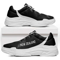New Zealand 2026 Football Chunky Sneakers Go All White Silver Fern Curve Stylized - Polynesian Pride
