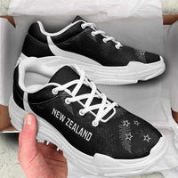 New Zealand 2026 Football Chunky Sneakers Go All White Silver Fern Curve Stylized - Polynesian Pride