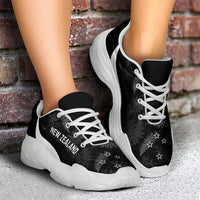 New Zealand 2026 Football Chunky Sneakers Go All White Silver Fern Curve Stylized - Polynesian Pride