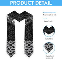 New Zealand Aotearoa Graduation Stole Black Taniko Art Maori Pattern