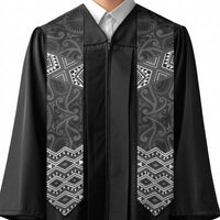 New Zealand Aotearoa Graduation Stole Black Taniko Art Maori Pattern