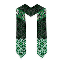 New Zealand Aotearoa Graduation Stole Green Taniko Art Maori Pattern