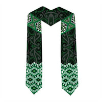 New Zealand Aotearoa Graduation Stole Green Taniko Art Maori Pattern