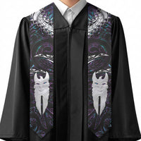 New Zealand Aotearoa Graduation Stole Maori Hei Rehua Paua Shell Glitter Purple LT05 - Polynesian Pride