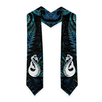New Zealand Aotearoa Graduation Stole Maori Manaia Paua Shell Glitter Turquoise LT05 - Polynesian Pride