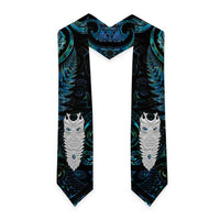 New Zealand Aotearoa Graduation Stole Maori Tane Te Waiora Paua Shell Glitter Turquoise LT05 - Polynesian Pride