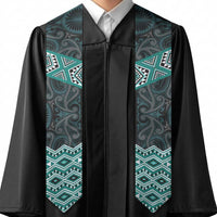 New Zealand Aotearoa Graduation Stole Turquoise Taniko Art Maori Pattern