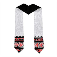 New Zealand Aotearoa Graduation Stole With Kowhaiwhai Pattern Red Version LT05 - Polynesian Pride