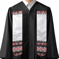 New Zealand Aotearoa Graduation Stole With Kowhaiwhai Pattern Red Version LT05 - Polynesian Pride
