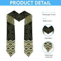 New Zealand Aotearoa Graduation Stole Yellow Taniko Art Maori Pattern