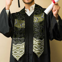 New Zealand Aotearoa Graduation Stole Yellow Taniko Art Maori Pattern