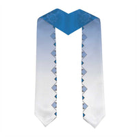New Zealand Graduation Stole Poutama Mix Blue Taniko Inspired Art