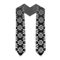 New Zealand Graduation Stole Poutama Mix Gray Taniko Inspired Art