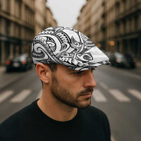 New Zealand Hammerhead Shark Jeff Hat Maori Haehae Mangopare White - Polynesian Pride