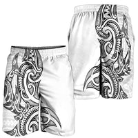 New Zealand Hammerhead Shark Shorts for Men Maori Haehae Mangopare White LT14 - Polynesian Pride