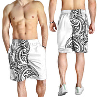 New Zealand Hammerhead Shark Shorts for Men Maori Haehae Mangopare White LT14 - Polynesian Pride