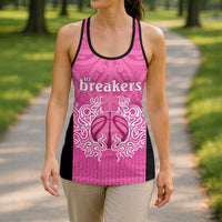 New Zealand Hollow Tank Top Fire Basketball Maori Tribal Pink - Polynesian Pride