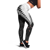 New Zealand Leggings Aotearoa Maori Kiwi Black Fern - Polynesian Pride