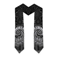 New Zealand Maori Koru Fern Graduation Stole Spiral Polynesian Style Gray LT05 - Polynesian Pride
